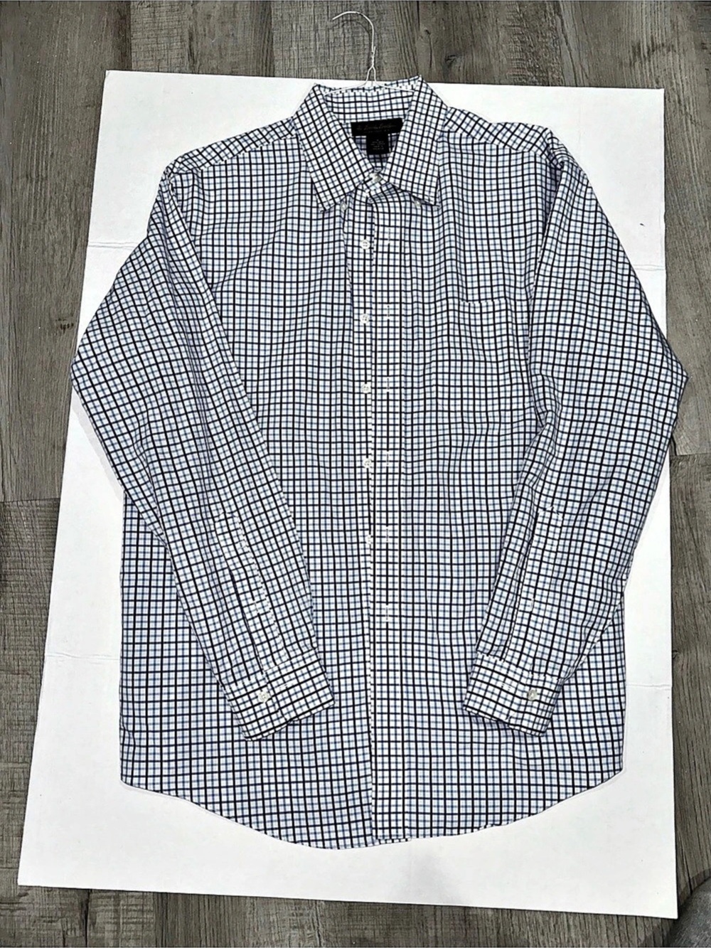 Brooks Brothers Checkered Button Down in Blue & White size L 100% cotton